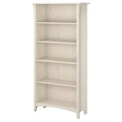 Pemberly Row 5 Shelf Bookcase In Antique White
