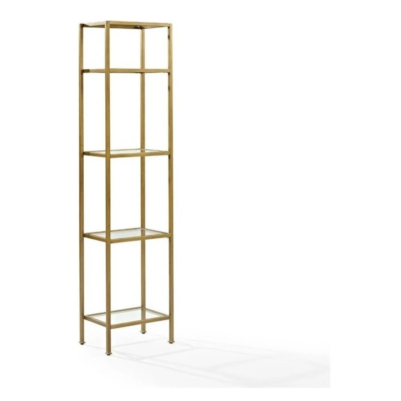 Pemberly Row Narrow Open Display Case In Gold - Image 2