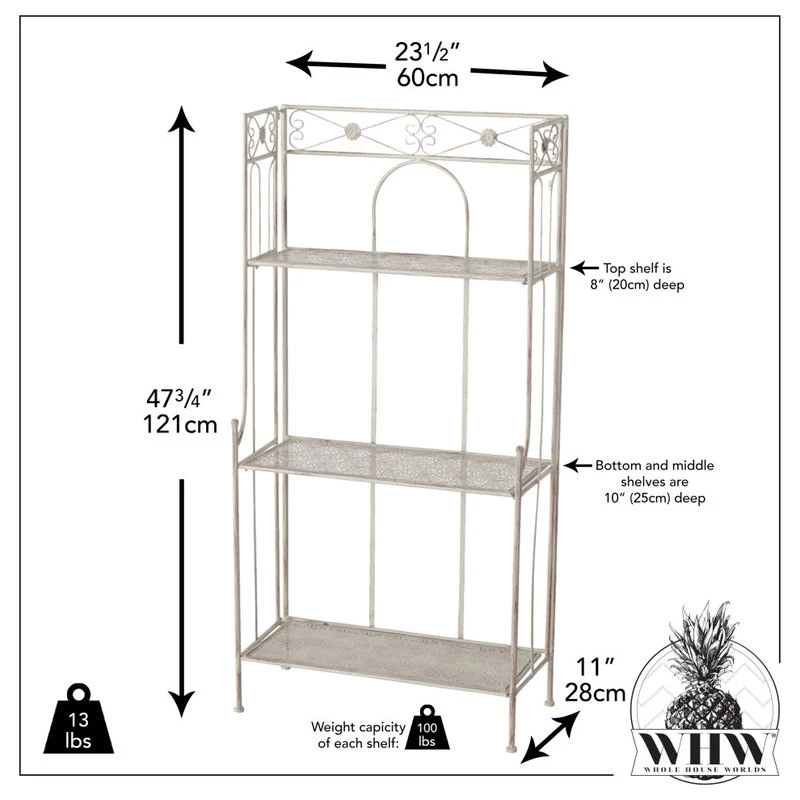 Whole House Worlds 3 Tier Baker's Rack, 23.6" - Image 7