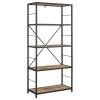 Walker Edison 63" Rustic Industrial Bookcase - Barnwood