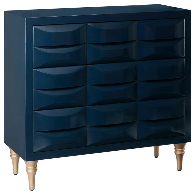 Olliix Madison Park Rubrix 3-Drawer Chest, Navy