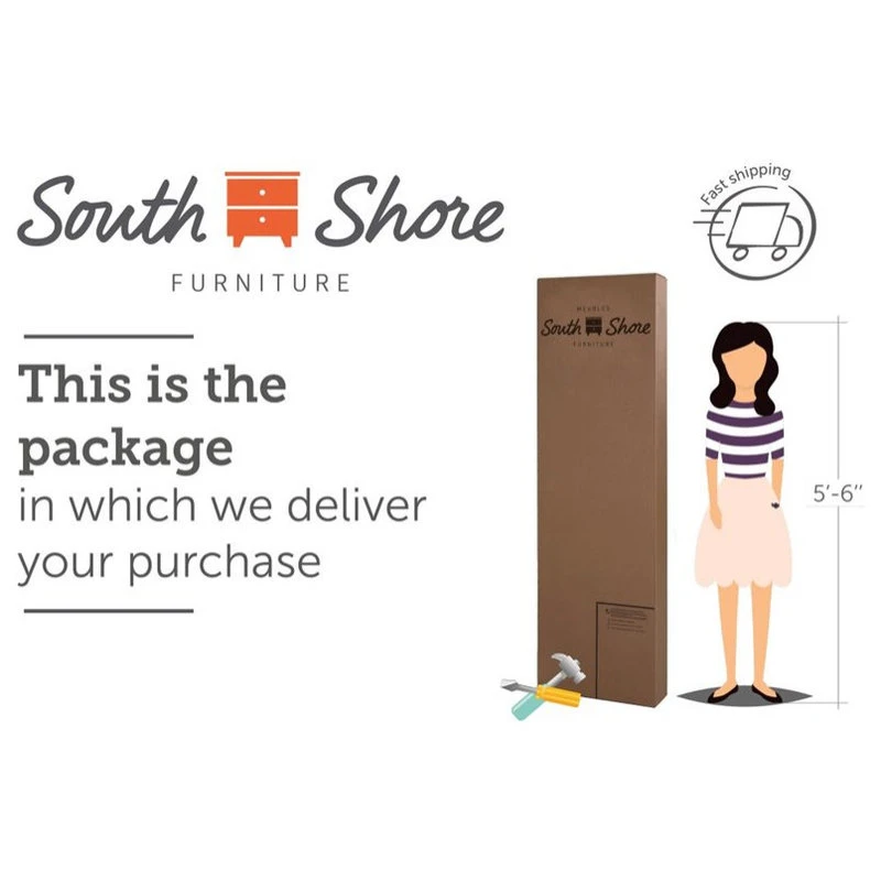 South Shore Furniture South Shore Axess 5-Shelf Narrow Bookcase In Pure White - Image 5