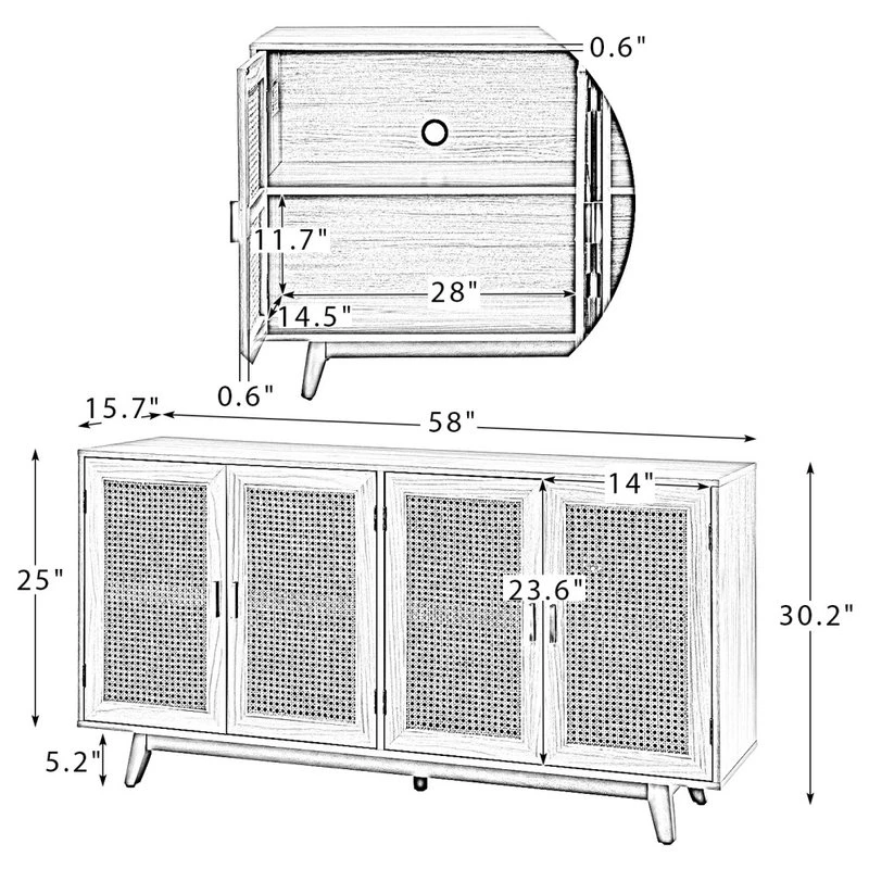 Karat Home TV Stand For TVs Up To 65", Walnut - Image 10