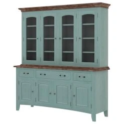 Sierra Living Concepts Inc Meriden Solid Mahogany Wood Dining Room Farmhouse Buffet With Hutch