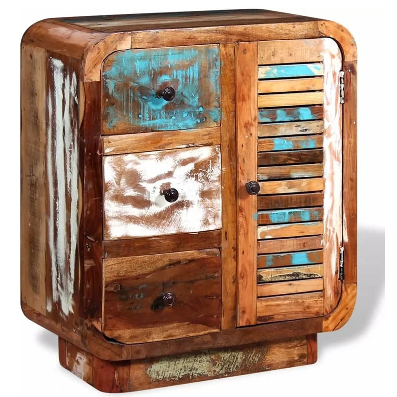 Vida XL International B.V. VidaXL Solid Reclaimed Wood Sideboard Antique Retro Highboard Console Cabinet - Image 4