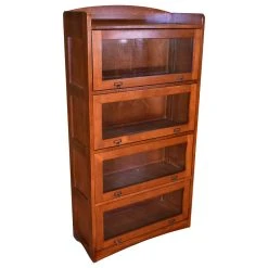 Crafters And Weavers Mission Craftsman Style Quarter Sawn Oak 4 Stack Barrister Bookcase