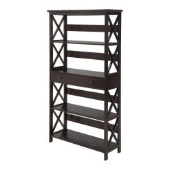 Convenience Concepts Oxford Five-Tier Bookcase With Drawer In Espresso Wood