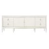 Bernhardt Furniture Company Bernhardt Calista Entertainment Console, Silken Pearl/Polished Nickel