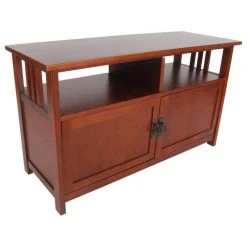 Bolton Furniture, Inc. Mission TV Stand, Glass Doors, Cherry