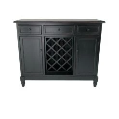 Wayborn Home Furnishing Inc Wine Rack Sideboard, Aged Black