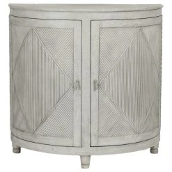 Gabby Chelsea Distressed White Demilune Cabinet
