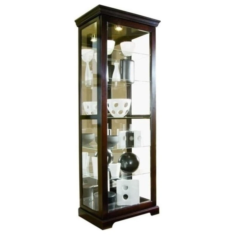 Beaumont Lane Curio Cabinet In Chocolate Cherry 1 Beaumont Lane Curio Cabinet In Chocolate Cherry