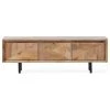 GDFStudio Childrens Boho Handcrafted Mango Wood TV Stand