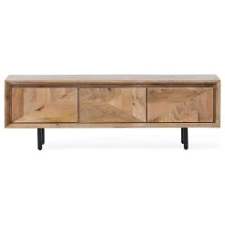 GDFStudio Childrens Boho Handcrafted Mango Wood TV Stand
