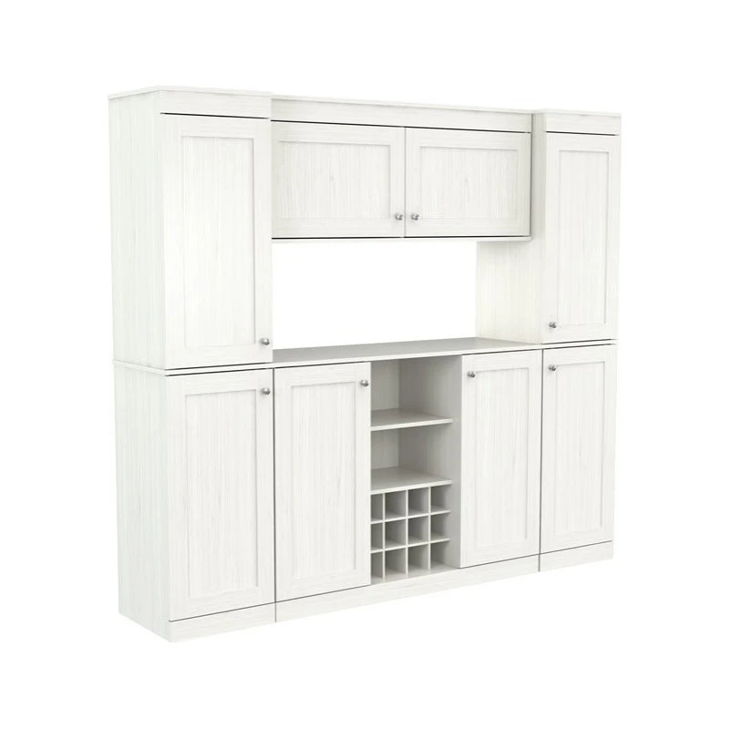 Inval America Inval Shaker Style 4 Piece Buffet And Slim Pantry In Washed Oak Engineered Wood 4 Inval America Inval Shaker Style 4 Piece Buffet And Slim Pantry In Washed Oak Engineered Wood - Image 4
