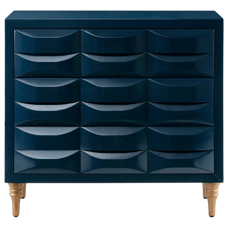 Olliix Madison Park Rubrix 3-Drawer Chest, Navy - Image 4