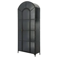 Zin Home Shadow Box Industrial Curio Cabinet With Doors