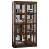 Furniture Of America E-Commerce By Enitial Lab Transitional Wooden Curio Cabinet With Two Glass Doors And Four Shelves Oak