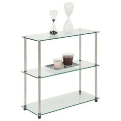 Convenience Concepts Designs2Go Classic Glass 3 Shelf Bookshelf R2-160