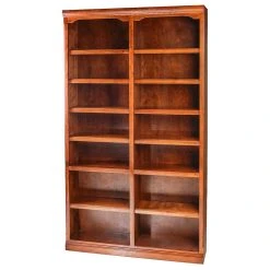 Forest Designs Furniture Traditional Alder Bookcase, Whitewash Oak, 84h