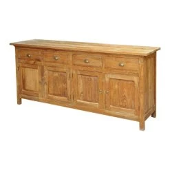 Chic Teak Inc. Waxed Teak Wood Paris Buffet / Media Center Handmade From A-grade Teak Wood
