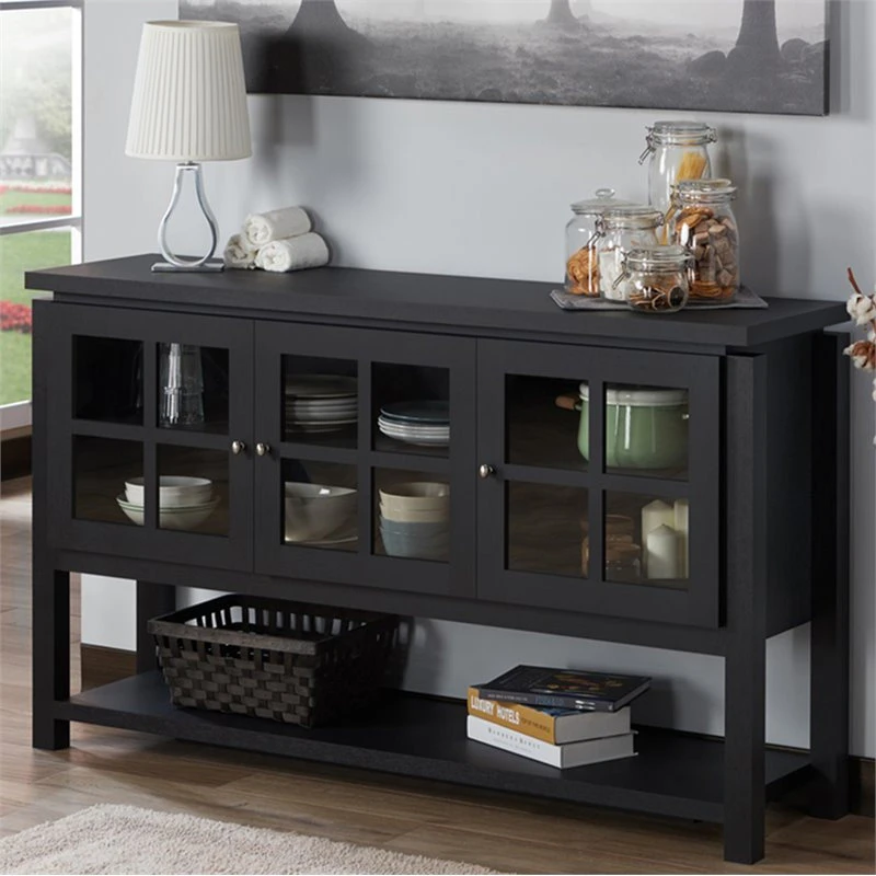 Furniture Of America E-Commerce By Enitial Lab Furniture Of America Tellun Contemporary Wood Multi-Storage Buffet In Black - Image 2
