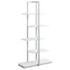 Monarch Specialties Bookshelf, Bookcase, Etagere, 5 Tier, 60"H, Office, Bedroom, Metal, White/Silver