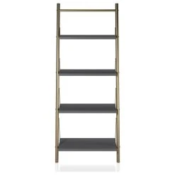 Brimfield & May CosmoLiving By Cosmopolitan Nova 4 Shelf Ladder Bookcase, Graphite Grey