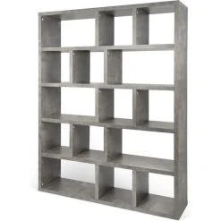 TemaHome Berlin 5 Level Bookcase 150 Cm, Concrete