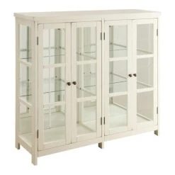 Bowery Hill 4 Door Curio Cabinet In White