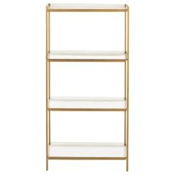 Studio Seven Daniella 4 Tier Etagere, White/Brass