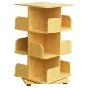 Pilaster Designs Oneonta Revolving Bookcase Tower Display Unit, Wood, Natural, 3 Tier