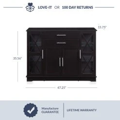 Belleze Ryland 47" Wood Storage Sideboard Buffet Cabinet Console Table, Espresso 11 Belleze Ryland 47" Wood Storage Sideboard Buffet Cabinet Console Table, Espresso -NovaSolo Shop 2a4181f102c2ad70 3715 w800 h800 b0 p0
