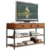 Homestyles Modern Craftsman Wood Media Console In Brown
