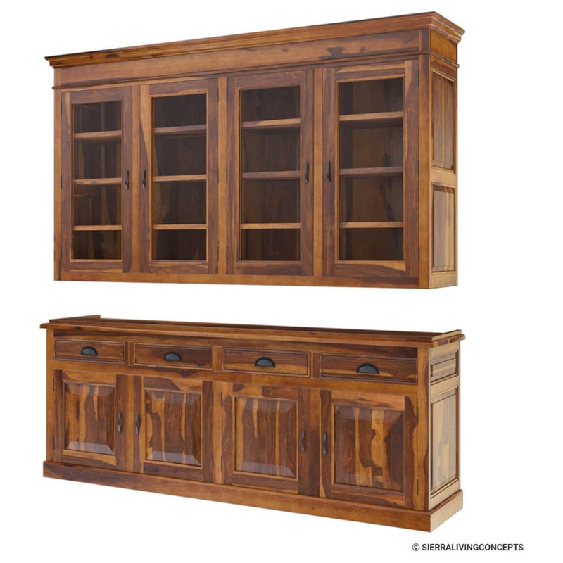 Sierra Living Concepts Inc Cariboo Contemporary Rustic Solid Wood Dining Room Large Buffet Hutch - Image 2