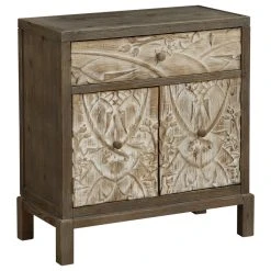 Coast To Coast Imports, LLC Coast To Coast One Drawer Two Door Cabinet In Treasures Weathered Natural 13609