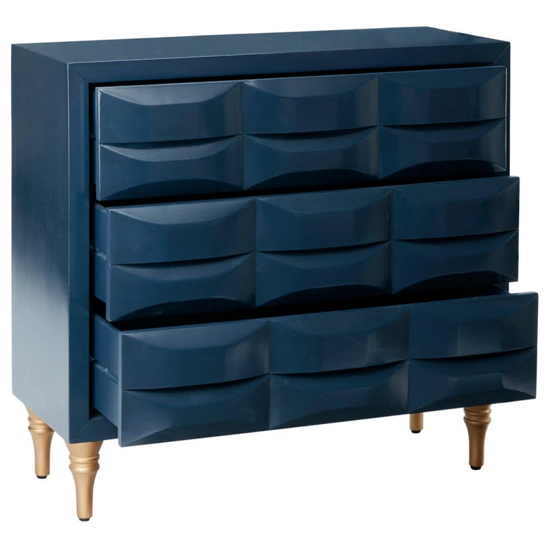 Olliix Madison Park Rubrix 3-Drawer Chest, Navy - Image 5