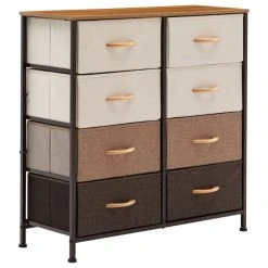 Duhome Elegant Lifestyle 8 Fabric Drawers Steel Frame Double Dresser, Mixed Color