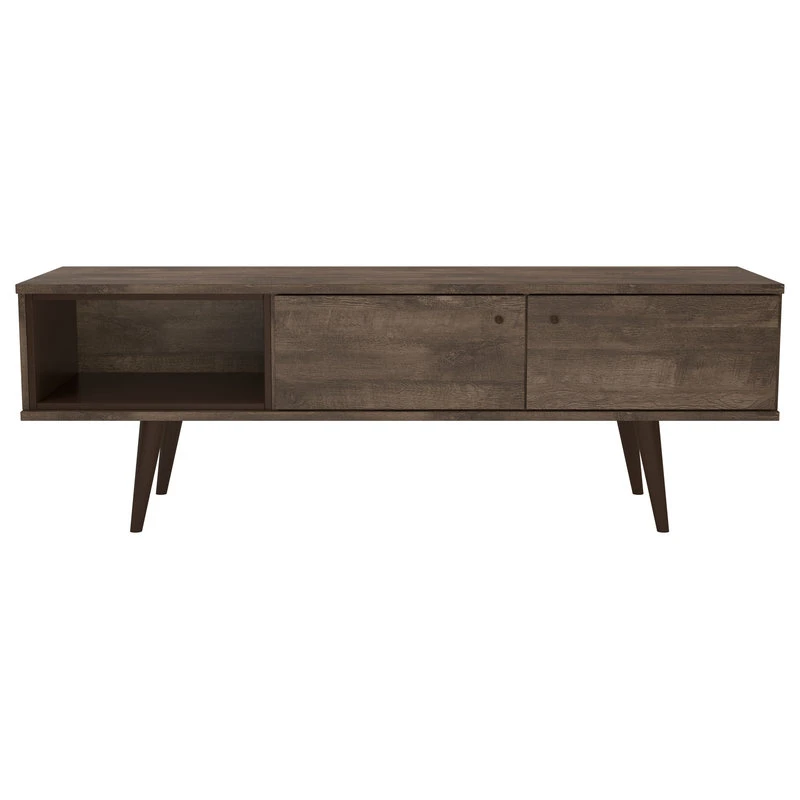 Amazonia Sevilla Mid-Century 2-Cabinet TV Stand, Distressed Brown 1 Amazonia Sevilla Mid-Century 2-Cabinet TV Stand, Distressed Brown