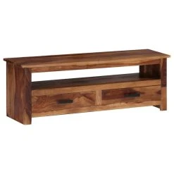 Vida XL International B.V. VidaXL Solid Sheesham Wood TV Cabinet Rustic Sturdy 46.6" TV Drawer Stand Unit