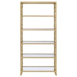Acme Furniture Julos Etagere Bookcase, Clear Glass And Gold