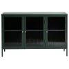 Unique Furniture Metal & Glass 3-door Sideboard, Green