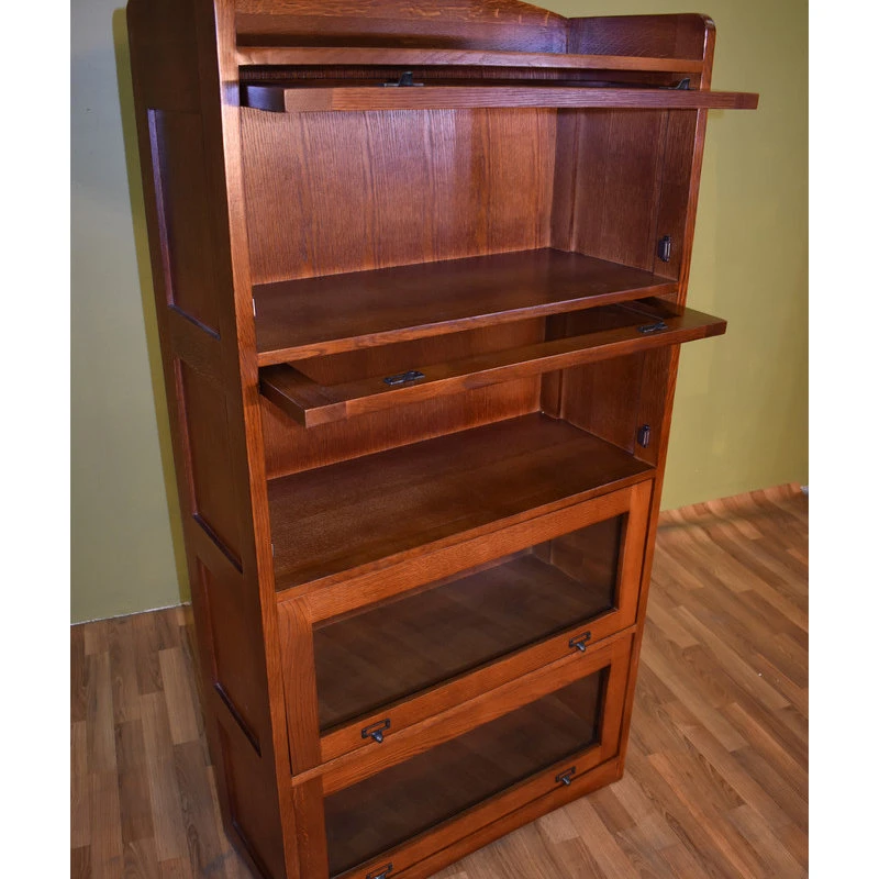 Crafters And Weavers Mission Craftsman Style Quarter Sawn Oak 4 Stack Barrister Bookcase 5 Crafters And Weavers Mission Craftsman Style Quarter Sawn Oak 4 Stack Barrister Bookcase - Image 5