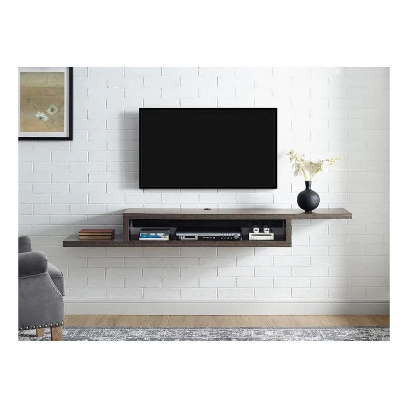 Martin Furniture Asymmetrical Wall Mounted TV Console Wood Entertainment Center 72-inch , Skyline - Image 2