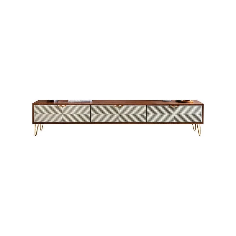 HOMARY Modern TV Stand White & Gold Media Console With 3 Drawer, Small 1 HOMARY Modern TV Stand White & Gold Media Console With 3 Drawer, Small