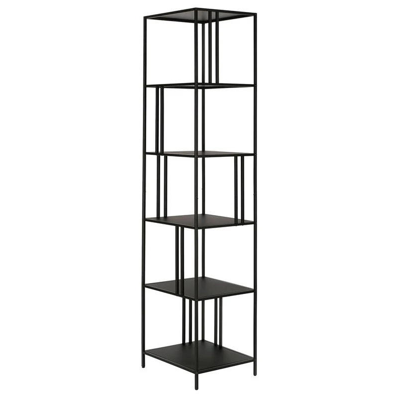Henn&Hart 18" Blackened Bronze Metal Bookcase 4 Henn&Hart 18" Blackened Bronze Metal Bookcase - Image 4