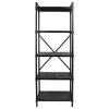 GDFStudio Lina Industrial Iron Five Shelf Bookcase, Gray Finish, Pewter Finish