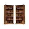 Home Square Modern 2 Piece Wood Bookcase Set With 5 Shelf In Washington Cherry