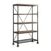 Domain Industries Inc. Lexicon Millwood 40" 5 Shelf Metal Bookcase In Pine