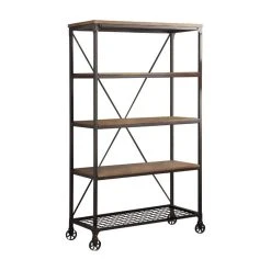 Domain Industries Inc. Lexicon Millwood 40" 5 Shelf Metal Bookcase In Pine